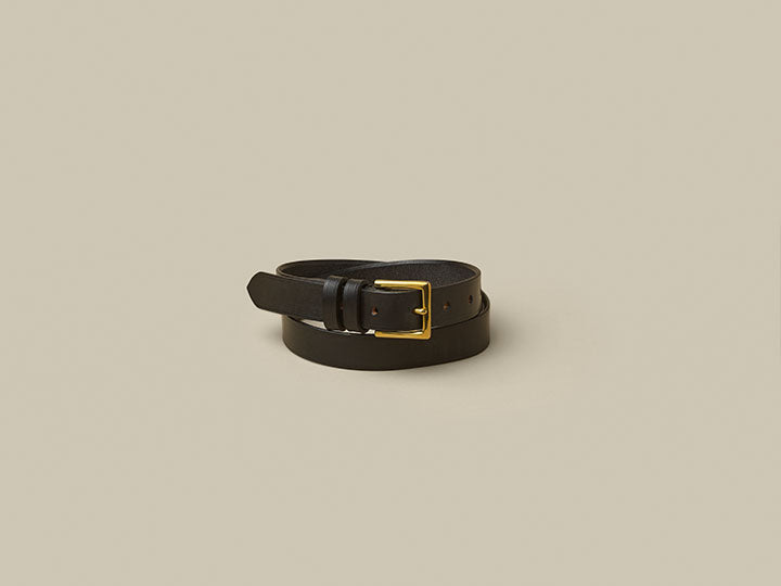 Bridle Black Belt - Brass Buckle