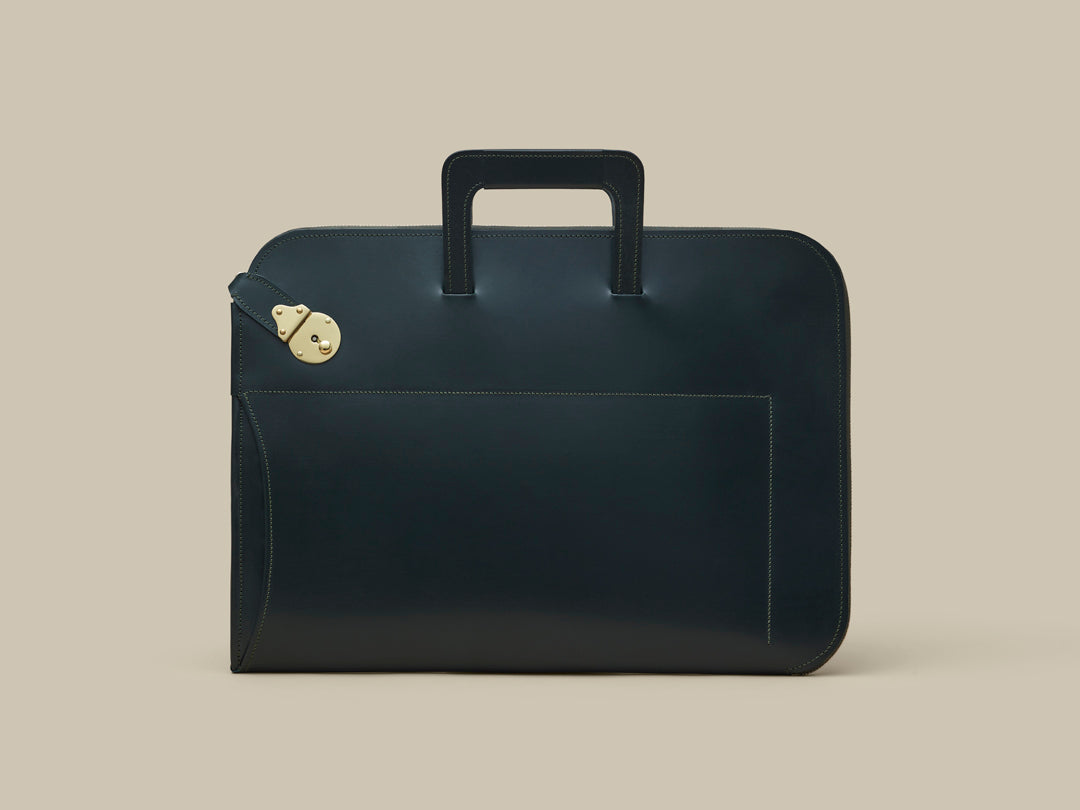 Retractable Handle Portfolio with Lock Green