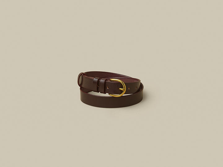 Bridle Burgundy Belt - Brass London Buckle