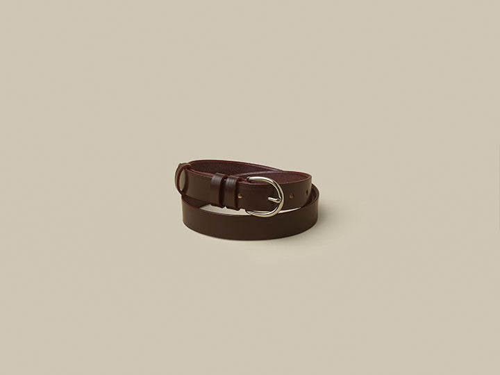 Bridle Burgundy Belt - Silver London Buckle